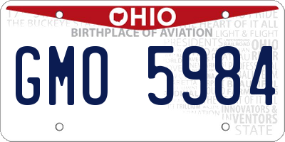 OH license plate GMO5984