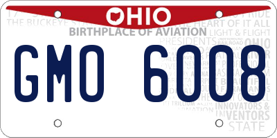OH license plate GMO6008
