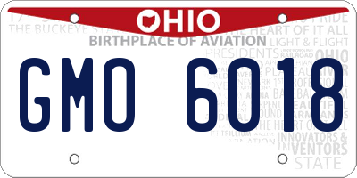 OH license plate GMO6018