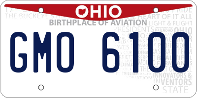 OH license plate GMO6100