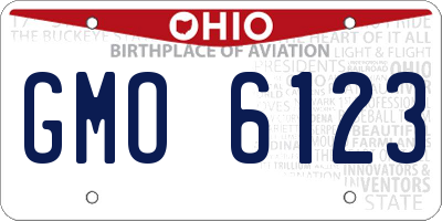 OH license plate GMO6123