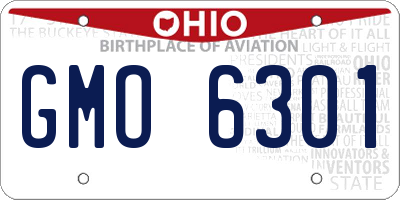 OH license plate GMO6301