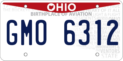 OH license plate GMO6312