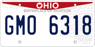 OH license plate GMO6318