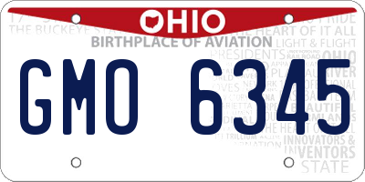 OH license plate GMO6345