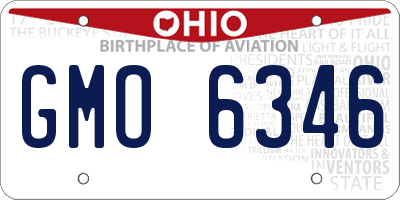 OH license plate GMO6346