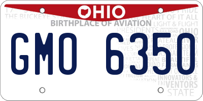 OH license plate GMO6350