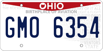OH license plate GMO6354