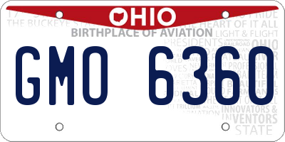 OH license plate GMO6360