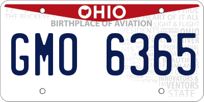 OH license plate GMO6365