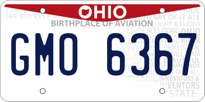 OH license plate GMO6367