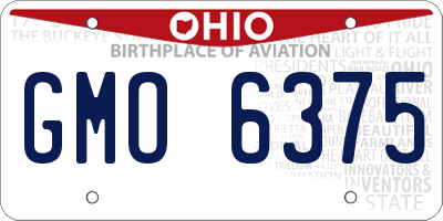 OH license plate GMO6375