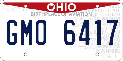 OH license plate GMO6417