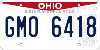 OH license plate GMO6418