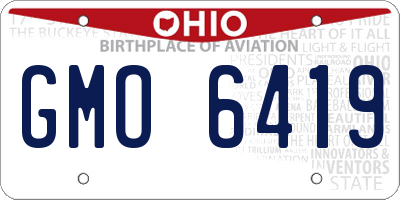 OH license plate GMO6419