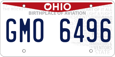 OH license plate GMO6496