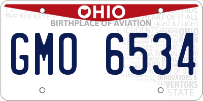 OH license plate GMO6534