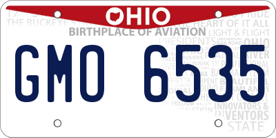 OH license plate GMO6535
