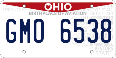 OH license plate GMO6538