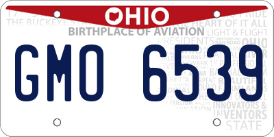 OH license plate GMO6539