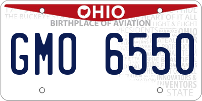 OH license plate GMO6550