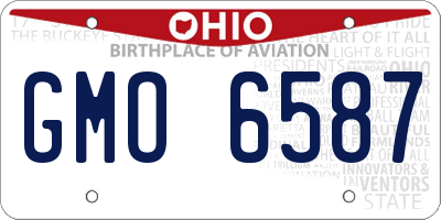 OH license plate GMO6587