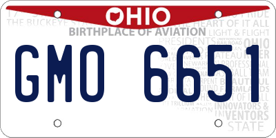 OH license plate GMO6651