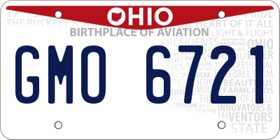 OH license plate GMO6721