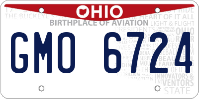 OH license plate GMO6724