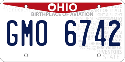 OH license plate GMO6742