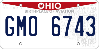OH license plate GMO6743