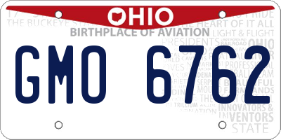 OH license plate GMO6762