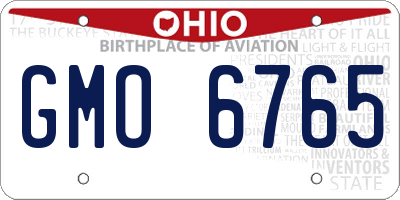 OH license plate GMO6765