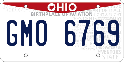 OH license plate GMO6769