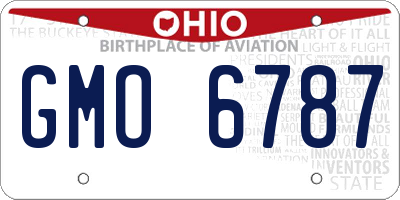 OH license plate GMO6787