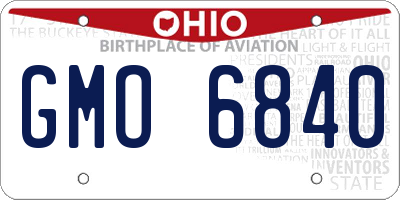 OH license plate GMO6840