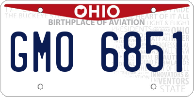 OH license plate GMO6851