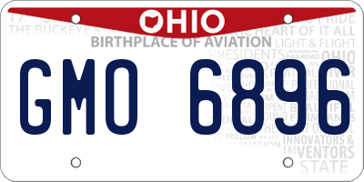OH license plate GMO6896