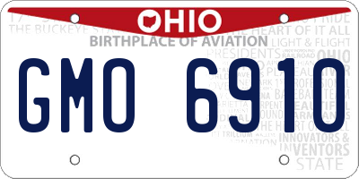 OH license plate GMO6910