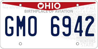 OH license plate GMO6942
