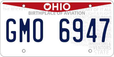 OH license plate GMO6947