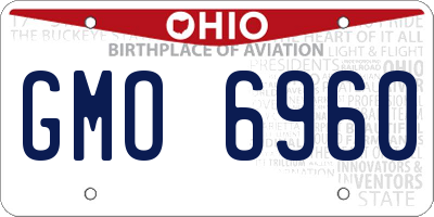 OH license plate GMO6960