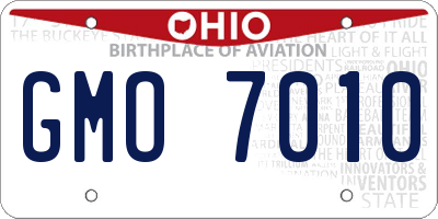 OH license plate GMO7010
