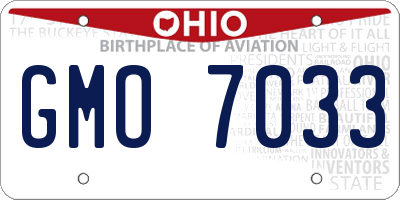 OH license plate GMO7033