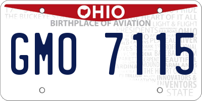 OH license plate GMO7115