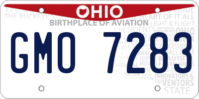 OH license plate GMO7283
