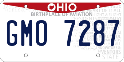 OH license plate GMO7287
