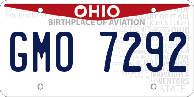OH license plate GMO7292