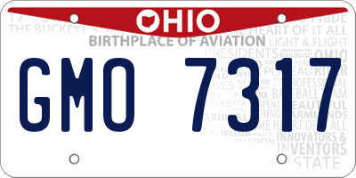 OH license plate GMO7317