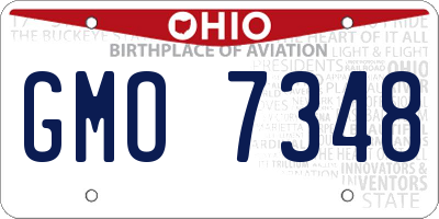OH license plate GMO7348